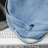 Denim Laptop Capacity Women College Students Daily Class Backpack