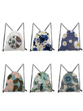 Floral Drawstring Backpack Gym Bag Women Swimming Travel Storage Bag