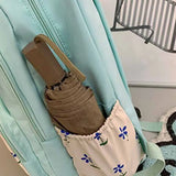 Flower Letter Print High School Backpack Girls Student Travel Bag