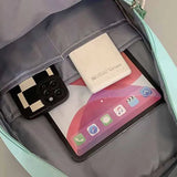 Flower Letter Print High School Backpack Girls Student Travel Bag