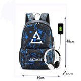 Arknights Backpack Anti-Theft Student Bookbag Rucksack USB Charging
