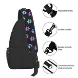 Purple Galaxy Dog Paw Sling Chest Bag for Men