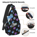 Purple Galaxy Dog Paw Sling Chest Bag for Men