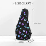 Purple Galaxy Dog Paw Sling Chest Bag for Men