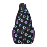 Purple Galaxy Dog Paw Sling Chest Bag for Men