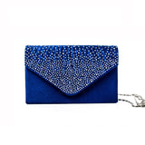 Silver Red Orange Women Clutch Bag with Rhinestone for Wedding Party Evening