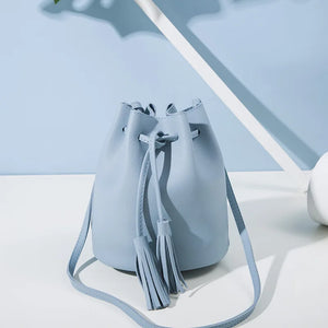 Vintage Small Women Bucket Bags Female Tassel Shoulder Bags