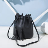 Vintage Small Women Bucket Bags Female Tassel Shoulder Bags