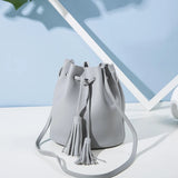 Vintage Small Women Bucket Bags Female Tassel Shoulder Bags