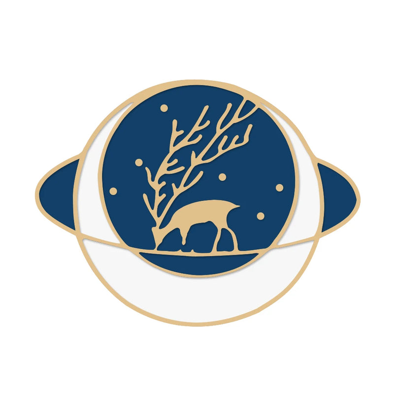 Elk Series Lapel Pins Animal Deer Starry Sky Brooch Enamel Badges