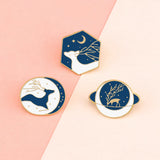 Elk Series Lapel Pins Animal Deer Starry Sky Brooch Enamel Badges