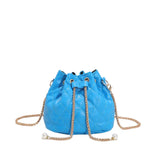 Small Clutch Bag Chain Drawstring Bucket Bags for Women Padded Pattern Female