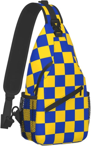 Yellow Squares Sling Bag Chest Bag Crossbody Bags