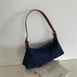 Canvas Retro Women Underarm Dumpling Bag Soft One-shoulder Messenger