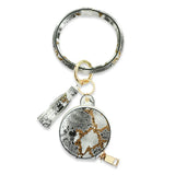 Bluetooth Headset Anti-lost Wrist Key Ring PU leather Mirror bracelet