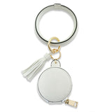 Bluetooth Headset Anti-lost Wrist Key Ring PU leather Mirror bracelet