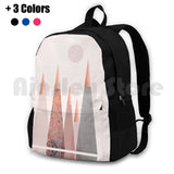 Blush And Copper Mountain Tops Outdoor Hiking Backpack Waterproof