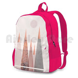 Blush And Copper Mountain Tops Outdoor Hiking Backpack Waterproof