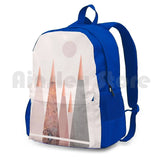 Blush And Copper Mountain Tops Outdoor Hiking Backpack Waterproof