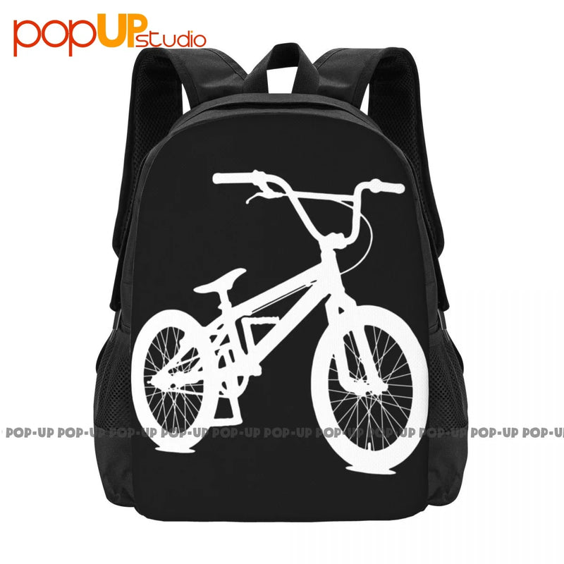 Bmx Silhouette Boys Girls Stunt Bicycle Cycle Backpack Large Capacity Print