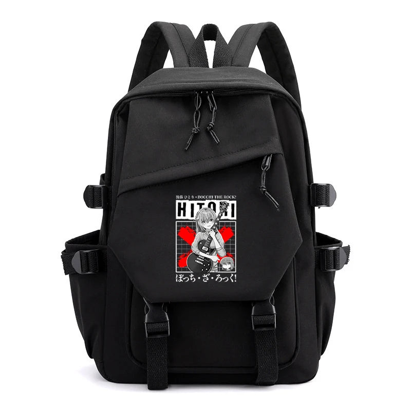 Bocchi The Rock Anime Zip Big Backpack Unisex Teens School Bags