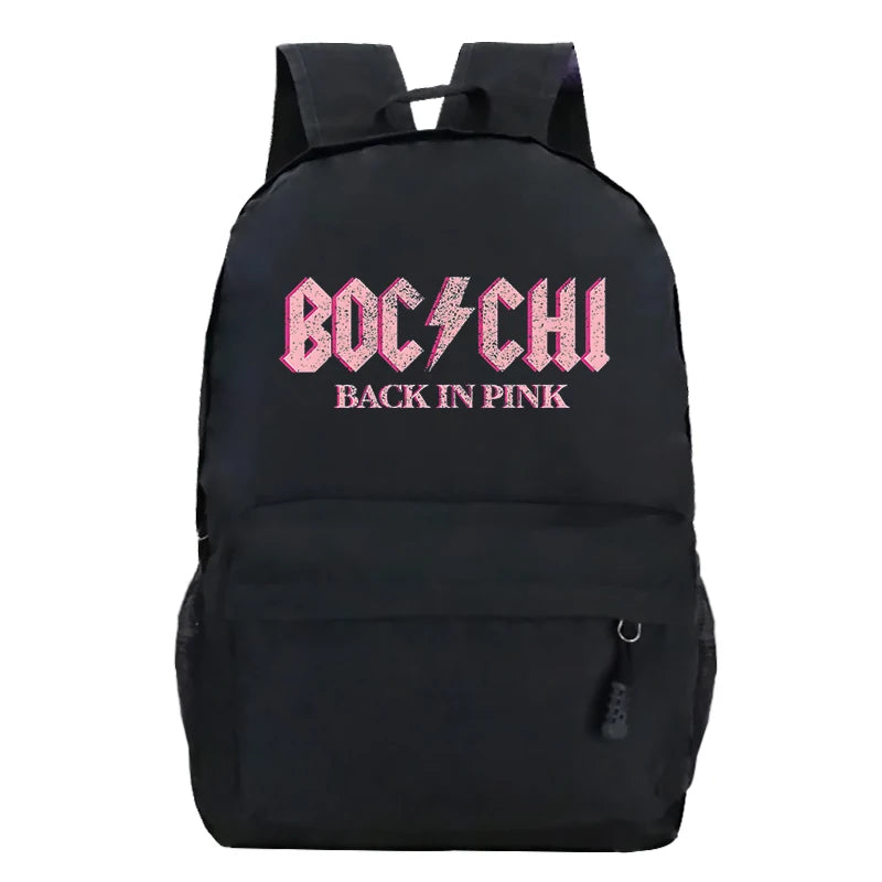 Bocchi The Rock Print Backpacks Letters Harajuku Schoolbags for Girls Boys