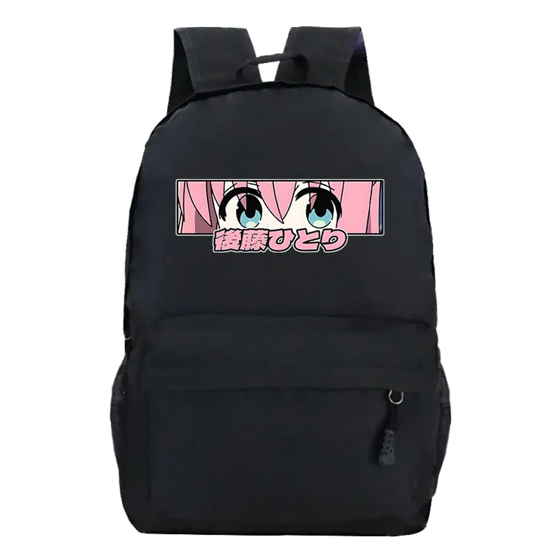 Bocchi The Rock Teenager Backpacks Cartoon Canvas Student Schoolbags