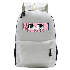 Bocchi The Rock Teenager Backpacks Cartoon Canvas Student Schoolbags