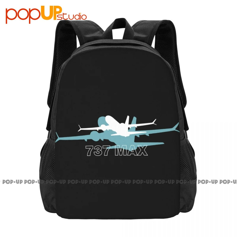 Boeing 737 Max Shadow Backpack Large Capacity Vintage Schoolbag 3d Printing