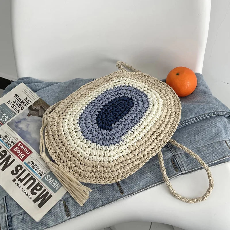 Bohemia Summer Straw Rope Woven Shoulder Messenger Bag