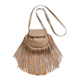 Bohemia PU Leather Tassels Crossbody Bags Women Saddle Shoulder Bag