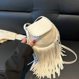 Bohemia PU Leather Tassels Crossbody Bags Women Saddle Shoulder Bag
