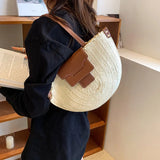 Bohemia Rattan Shoulder Bag Large Capacity Woven Beach Bag Crossbody