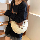 Bohemia Rattan Shoulder Bag Large Capacity Woven Beach Bag Crossbody
