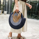 Bohemia Women Round Handbag Straw Shoulder Bag
