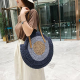 Bohemia Women Round Handbag Straw Shoulder Bag