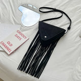 Boho Fringed PU Leather Crossbody Bag Vintage Tassel Shoulder Messenger