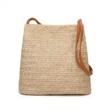 Bohemian Beach Casual Tote Bag Ladies Straw Rattan Crossbody Bucket Bag