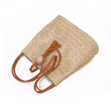 Bohemian Beach Casual Tote Bag Ladies Straw Rattan Crossbody Bucket Bag
