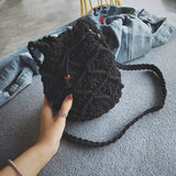 Bohemian Cotton Rope Woven Women's Straw Bag Crossbody Bags Knitted