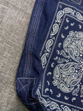 Boho Denim Shoulder Bag Cashew Flower Print Casual Handbag Women Large