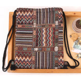 Bohemian Drawstring Backpacks Bag Women Woven Casual Beach Travel Bags