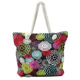 Bohemian Flower Print Tote Bag Nylon Top-Handle Casual Shoulder Messenger Bag