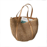 Boho Hand-woven Women's Shoulder Handbag Straw Beach Tote Bag