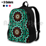 Boho Flower Pattern Outdoor Hiking Backpack