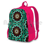 Boho Flower Pattern Outdoor Hiking Backpack