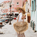 Boho Tassel Straw Bag Rattan Shoulder Large Beach Handbag
