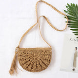 Bohemian Straw Woven Shoulder Bag Hollow Out Rattan Handbag