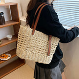 Boho Straw Shoulder Bag Women Beach Handbag Summer Totes