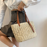 Boho Straw Shoulder Bag Women Beach Handbag Summer Totes